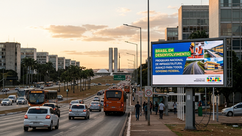 Outdoor LED billboard installed near Brasília government district