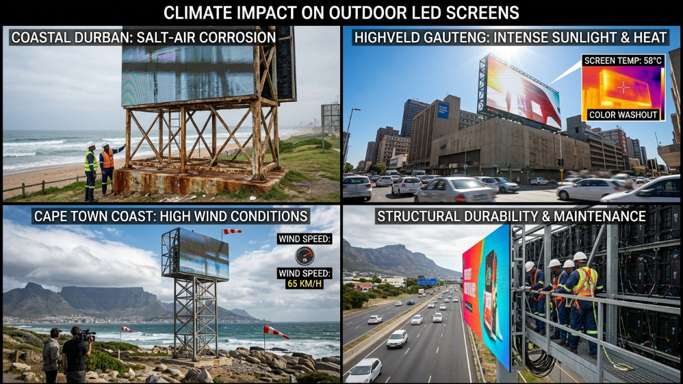 South Africa climate zones affecting outdoor LED screen performance