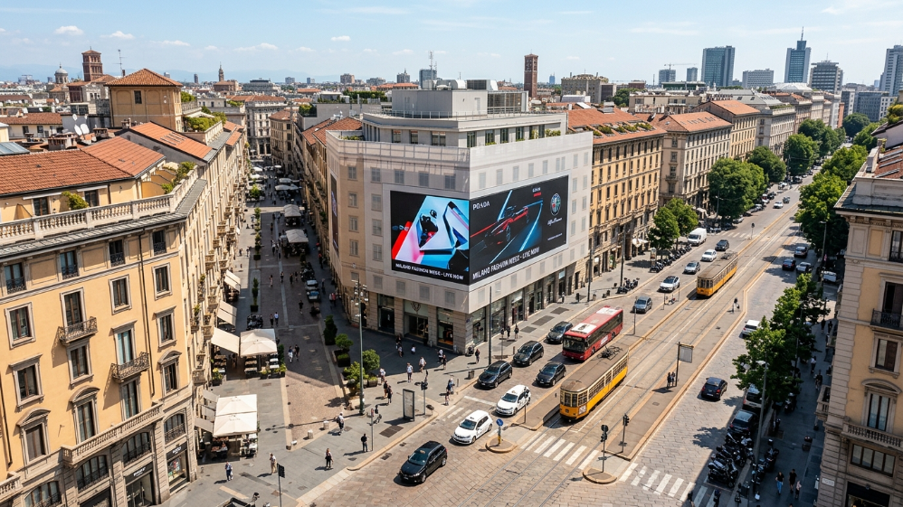 30㎡ outdoor LED billboard project in Milan Italy