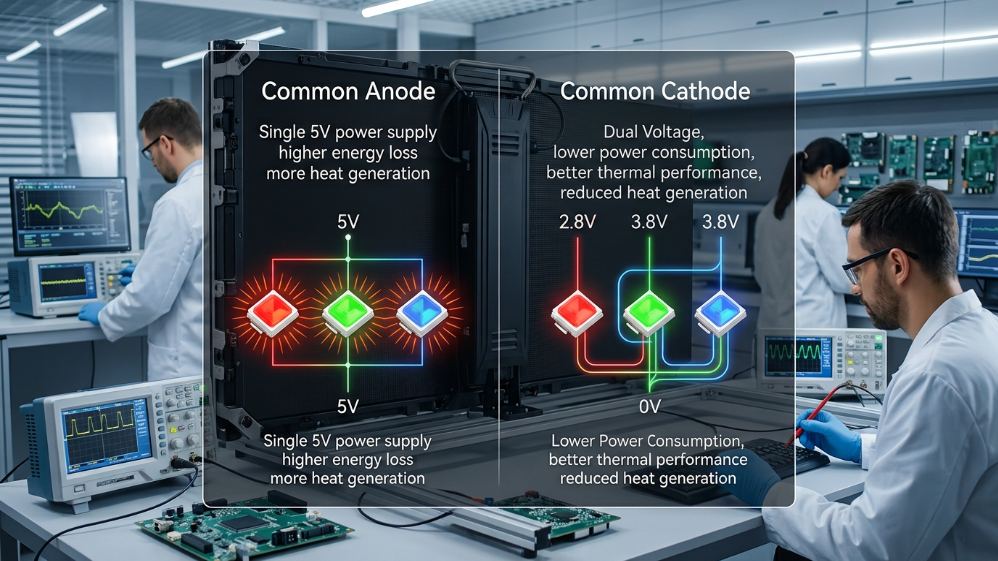 Common Cathode Dual Voltage Outdoor LED Display Technology