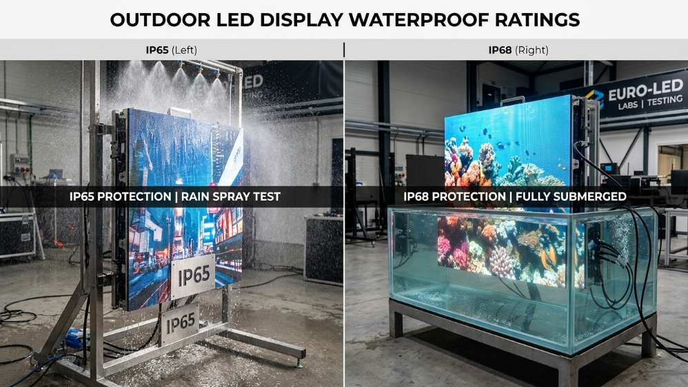 IP65 and IP68 LED display waterproof comparison