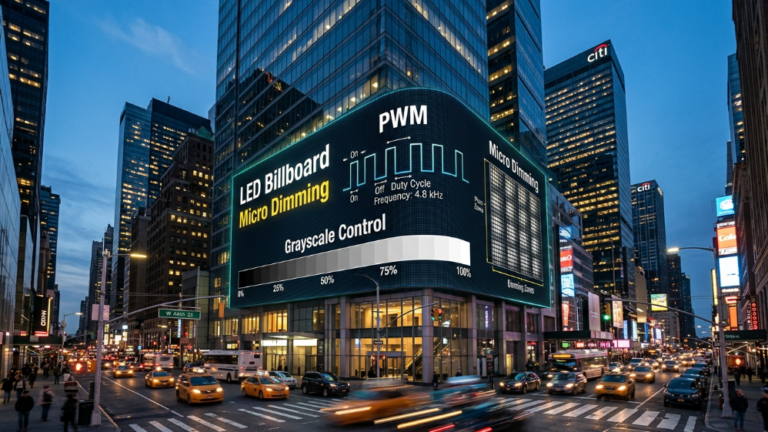LED Billboard Micro Dimming technology with PWM and grayscale control