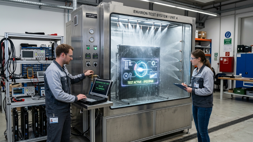 LED display IP rating waterproof test laboratory