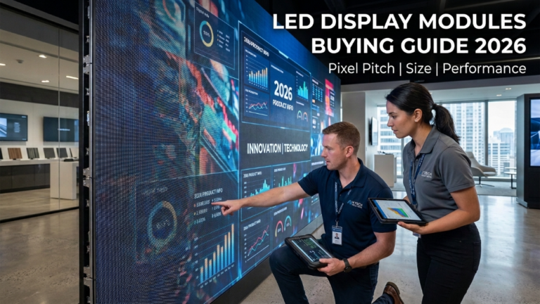 LED display modules buying guide 2026 with pixel pitch and size selection