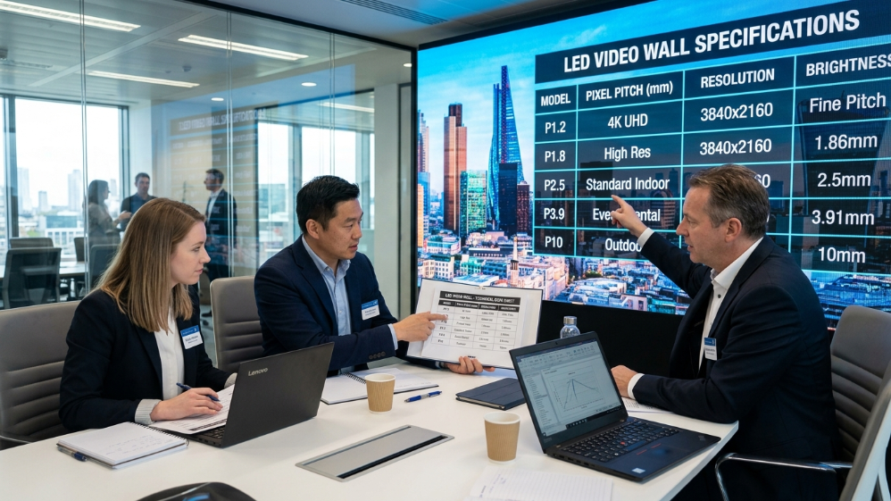 LED显示屏规格表，显示像素间距值