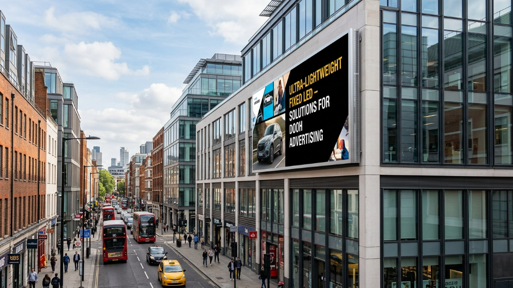 Lightweight fixed LED billboard cabinet for DOOH applications
