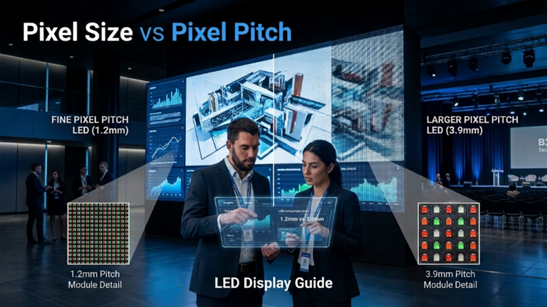 Pixel Size vs Pixel Pitch comparison guide for LED displays