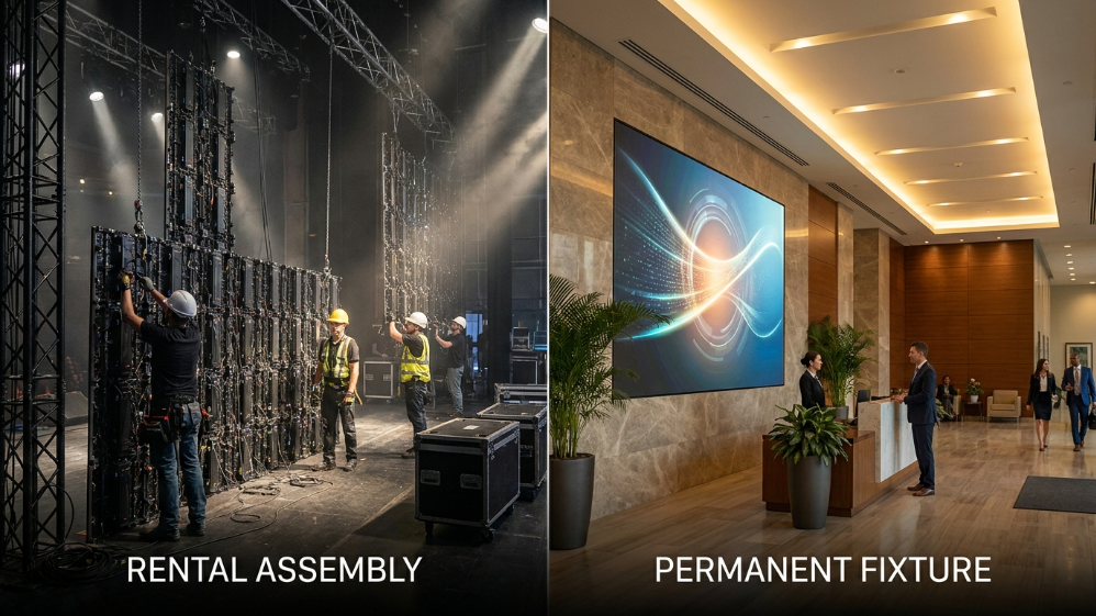 Rental LED wall vs fixed installation comparison
