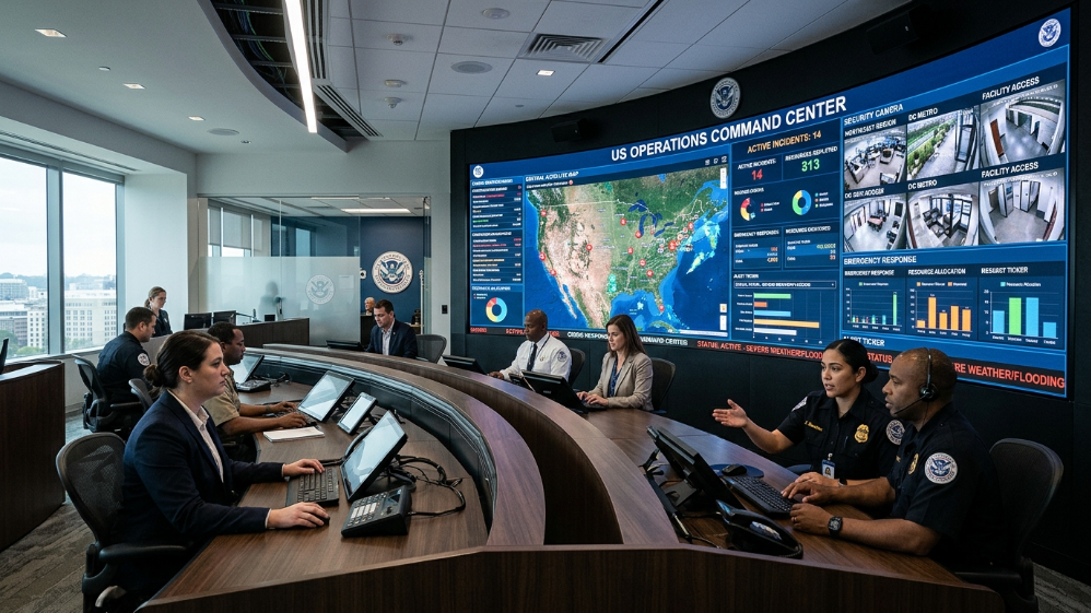 Seamless LED video wall replacing monitor arrays