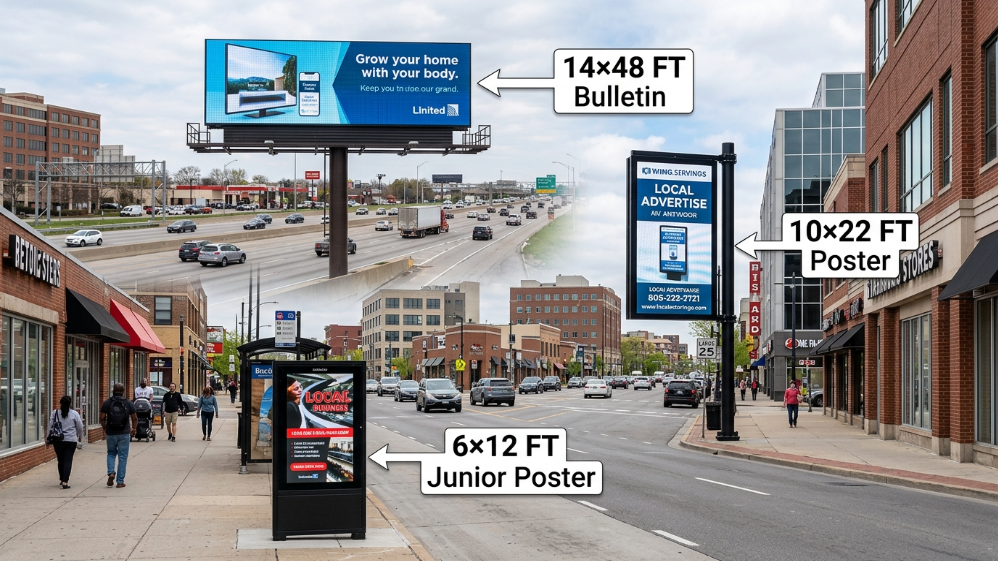 Standard LED Billboard Sizes Including 14×48 and 10×22 Formats