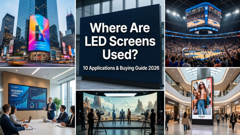 Where are LED screens used in commercial applications