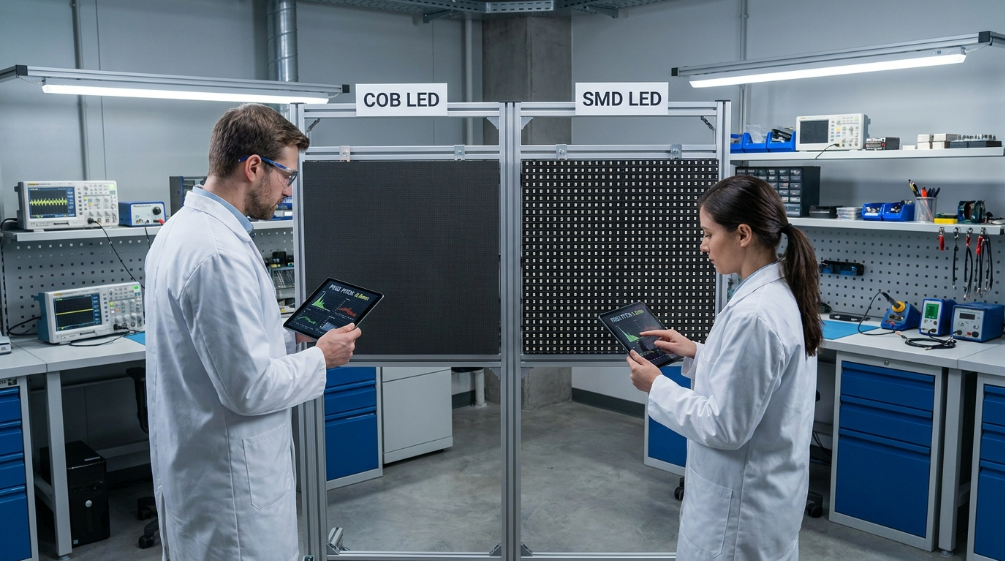 COB and SMD fine pitch LED display technology comparison