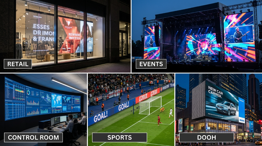 Custom LED display applications for retail events and control rooms