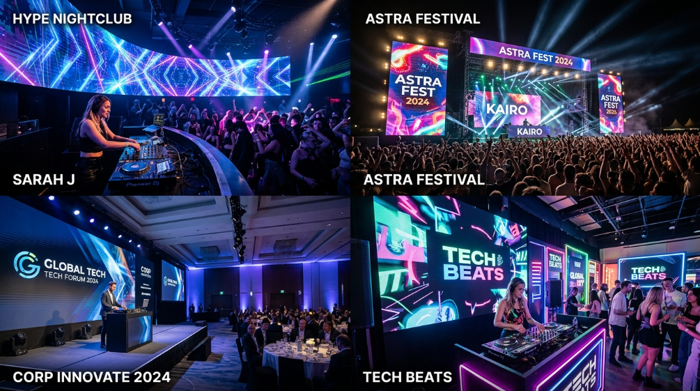 DJ LED display screen applications in clubs festivals and events