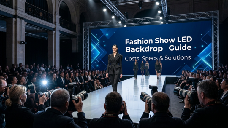 Fashion show LED backdrop display with runway stage design