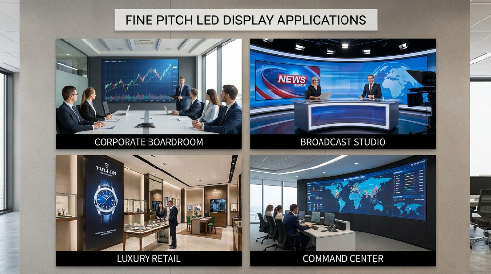 Fine pitch LED display applications in business environments