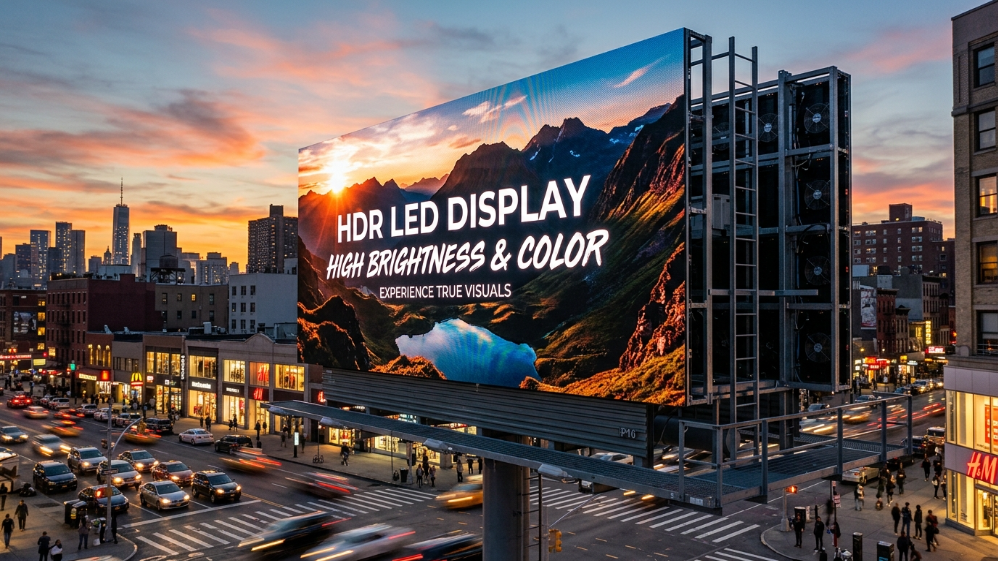 HDR LED display showing high brightness and vivid color performance