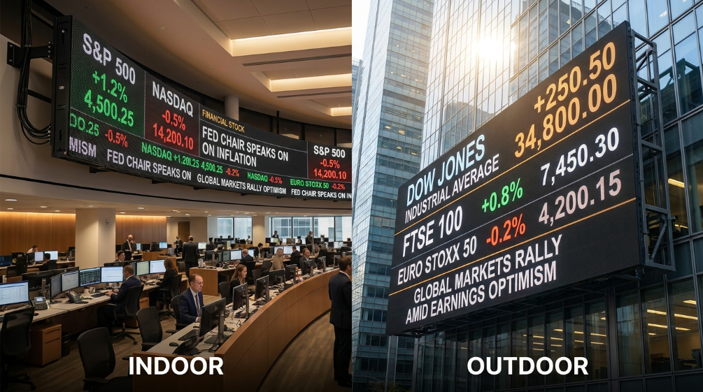 Indoor and outdoor Stock LED screen comparison