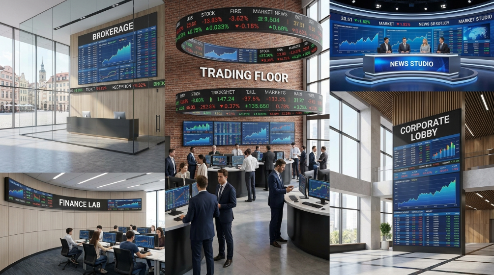 LED Stock Ticker applications in financial environments