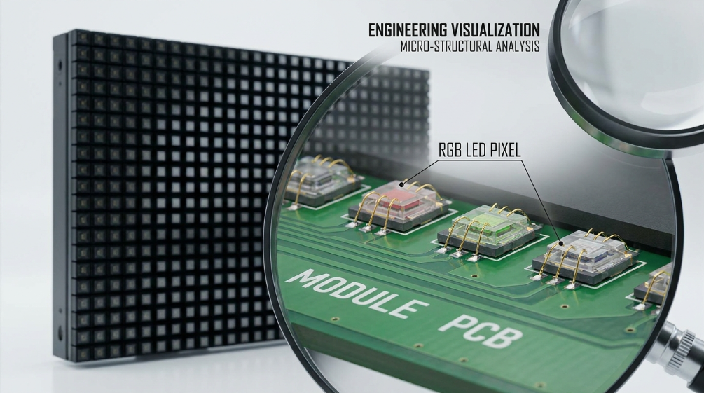 LED chip structure inside an LED display module