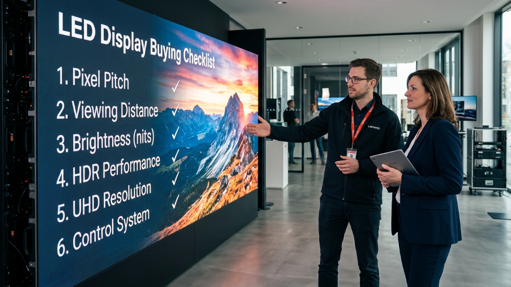 LED display buying checklist for UHD HDR video wall selection