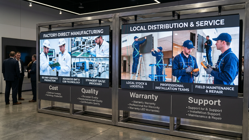 LED display supplier comparison for cost quality warranty