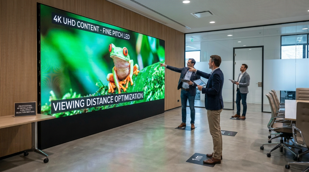 Pixel pitch and viewing distance selection for LED display