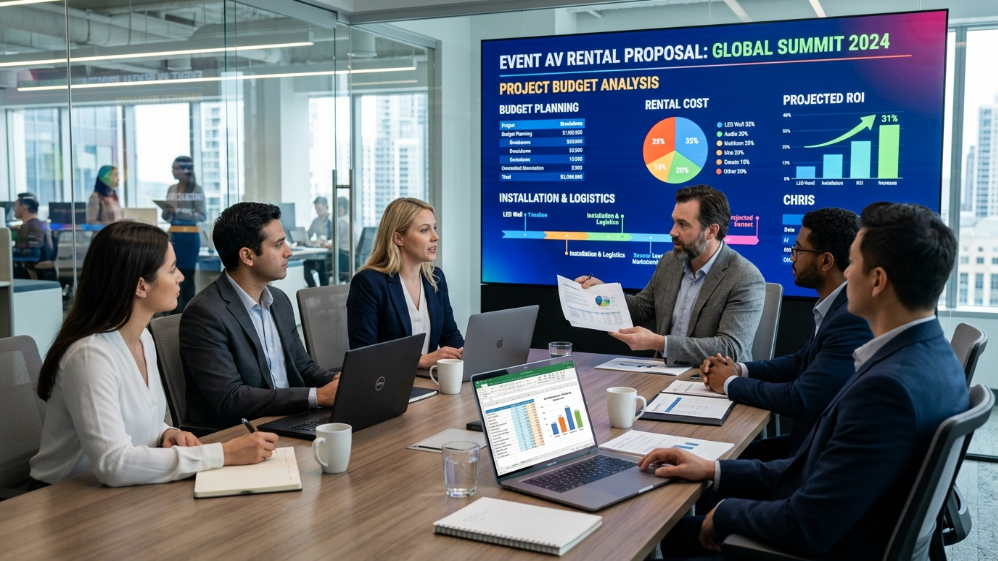 Planning giant LED screen rental costs and event budget