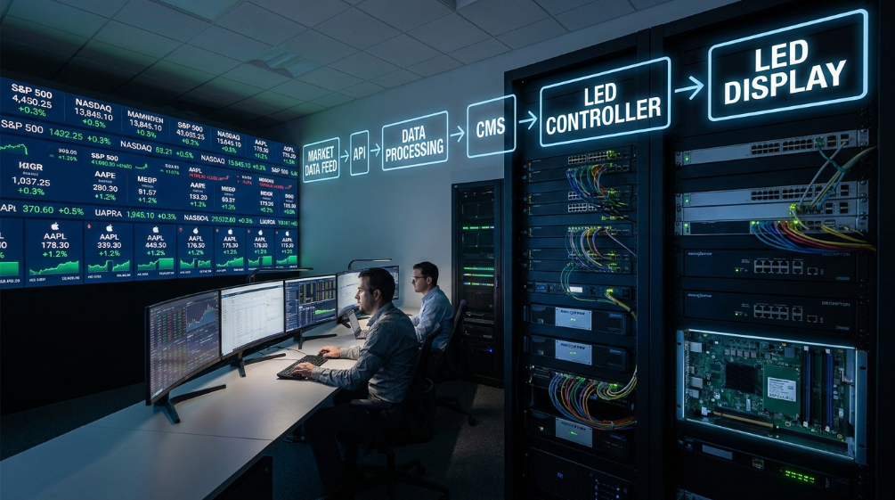 Real-time market data workflow for a Stock LED screen