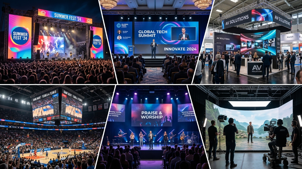 Rental LED displays for concerts, conferences and sports events