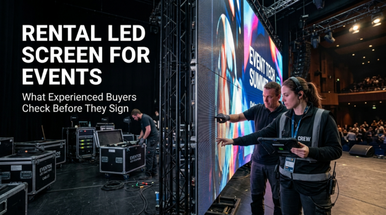 Rental LED screen for events at a professional live production
