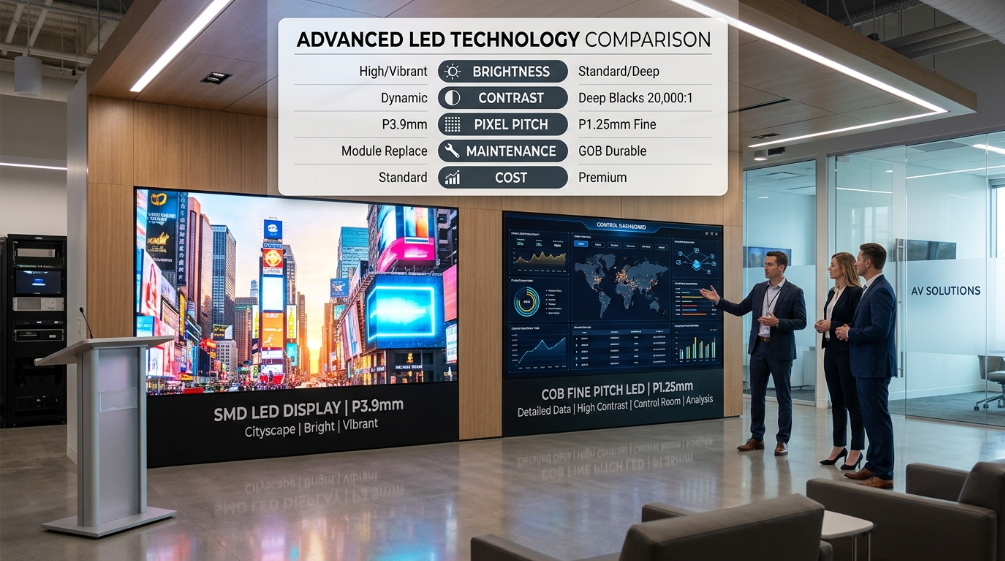SMD vs COB LED display performance comparison