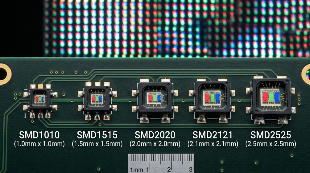 SMD1010, SMD1515, SMD2020 and SMD2121 LED packages
