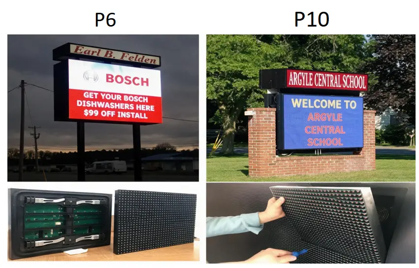 Cartel publicitario LED P6 vs P10