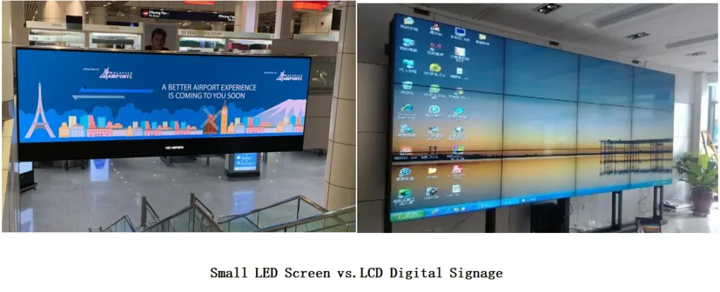 Small LED Screen vs. LCD Digital Signage